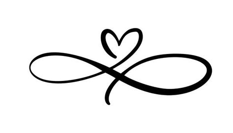 Heart With Infinity Tattoo, Lotusblume Tattoo, Infinity Symbol Tattoo, Infinity Tattoo Designs, Tattoos Infinity, Petit Tattoo, Valentines Day Wedding, Lettering Illustration, Illustration Tattoo