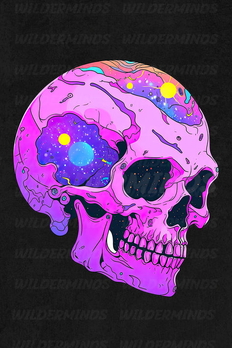 Explore the vibrant cosmos with our Pink Skull Space Vector Illustration Sublimation Download. This captivating design seamlessly blends cosmic elements and a stylish pink skull, offering a unique and trendy graphic for your creative projects. wildermindsart.etsy.com Cosmic Graphic Design, Skull Graphic, Cute Skull Illustration, Star Skull Wallpaper, Hot Pink Skull Wallpaper, Trippy Skull Art, Trippy Astronaut, Skull Trippy, Trippy Artwork