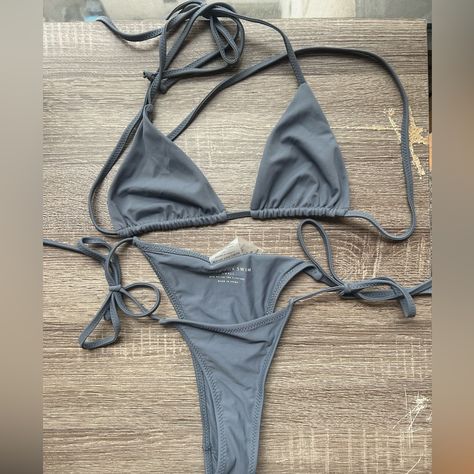 Grey Whitefox Boutique Bikini- Nwot Top- Xs Bottoms- S Pink Ladies Outfit, Whitefox Boutique, Baithing Suits, White Fox Boutique, Jelly Shoes, Swim Suits, Walker Boots, White Fox, Women Clothes