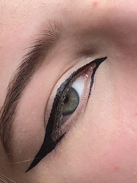 Weirdly angled picture. I am very bad at eyeliner but Im actually kinda proud of this one :) #makeup #beauty Weird Eyeliner, Bad Eyeliner, Favorite Makeup, Eye Looks, Very Bad, Make Up Ideas, Makeup Ideas, Eyeliner, Tik Tok