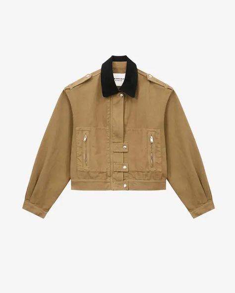 Marant Étoile Julie Jacket - Khaki | Editorialist Workwear Style, Concept Clothing, Denim T Shirt, Twill Jacket, Workwear Fashion, Khaki Color, Colored Denim, Color Khaki, Minimal Fashion