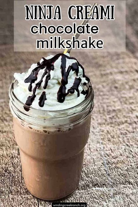 Ninja Creami Chocolate Milkshake Chocolate Milkshake Recipe, Homemade Milkshake, Milkshake Recipe Chocolate, Creami Recipes, Slushie Recipe, Milkshake Recipe, Ranch Recipe, Beverage Recipes, Ninja Creami