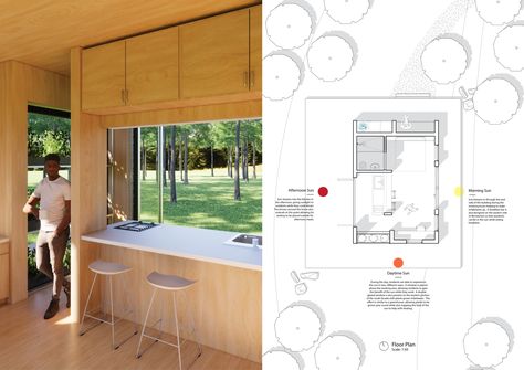 MICROHOME Competition Winners Scale Architecture, Sleeping Pods, Architecture Competition, Compact House, Multifunctional Space, Metal Cladding, Modular Structure, Micro House, Modular Shelving