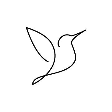 "The hummingbird, one line drawing" Mounted Print for Sale by Elis-Art | Redbubble Line Bird Tattoo Simple, Simple Line Hummingbird Tattoo, One Line Hummingbird Tattoo, Line Art Tattoos Simple, Hummingbird Line Art, How To Draw A Hummingbird, One Line Hummingbird, Hummingbird Drawing Simple, Hummingbird Outline