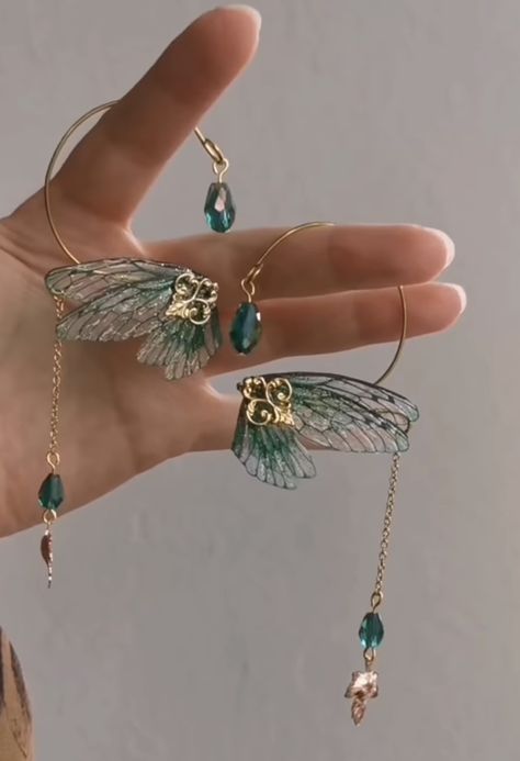 Fairy Wedding Jewelry, Fairy Accessories Jewellery, Fae Jewelry, Butterfly Wings Earrings, Fairytale Jewelry, Fantasy Jewellery, Army Art, Ethereal Jewelry, Love Power