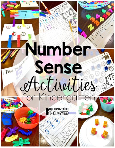 Number sense activities for Kindergarten. Make it yourself and no prep ideas to help students learn numbers to 20. Number Sense Kindergarten, Math Kindergarten, Printable Princess, Number Sense Activities, Kindergarten Prep, Math Centers Kindergarten, Math Number Sense, Activities For Kindergarten, Interactive Science