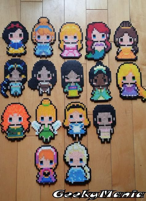 Perler Princess, Hama Beads Disney, Hama Disney, Perler Bead Designs, Perler Beads Ideas, Hamma Beads Ideas, Princess Snow White, Easy Perler Bead Patterns, Melty Bead Patterns