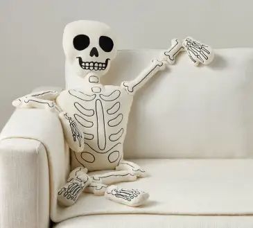 Festive Halloween Decor, Mr Bones, Cute Skeleton, Adornos Halloween, Shaped Pillow, Halloween Pillows, Halloween Festival, Pottery Barn Teen, Halloween Skeletons