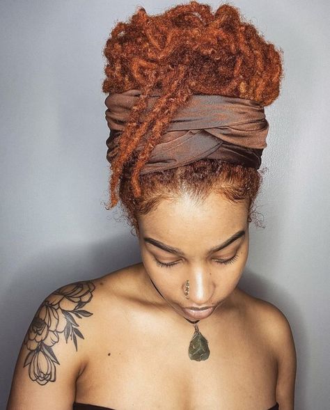 Stay Ahead of the Curve with Trendy Hairstyles | Be Fashion Forward Dark Auburn Locs Black Women, Ginger Colored Locs, Ginger Hair Black Women Locs, Loc Colors Black Women, Copper Locs Black Women, Ginger Locs Black Women, Loc Color Ideas Black Women, Copper Locs, Orange Locs