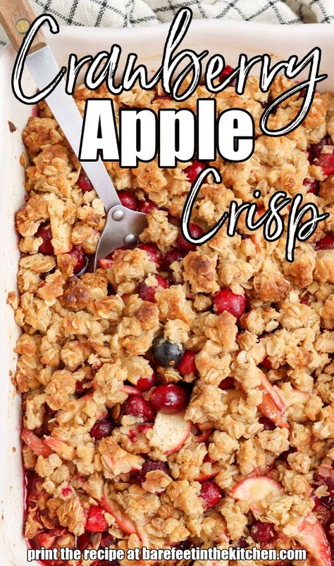 Cranberry Apple Crisp Apple Cranberry Crisp Recipe, Cranberry Apple Crisp, Cranberry Crisp, Apple Cranberry Crisp, Crisp Desserts, Cranberry Dessert, Sweet Apples, Cranberry Apple, Cranberry Bread