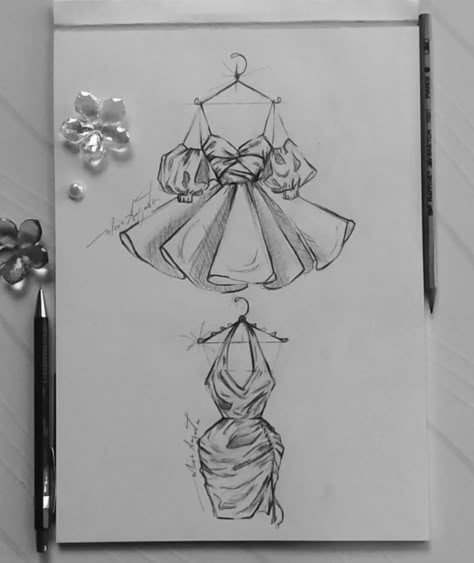 Clothing Design Model Sketch, Dress Design Sketches Model, Fasion Dressing Sketch, Dresses Pencil Sketch, Pencil Art Drawings Dress, Fashion Drawing Dresses Sketches, Lace Drawing Sketches, Gown Sketches Design Pencil, Designer Dresses Drawing Sketch Gown