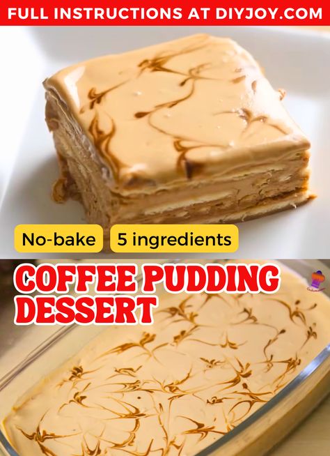 Cold Puddings Desserts, Cold Pudding Desserts, Coffee Pudding Recipe, Puddings Dessert, Instant Pudding Desserts, Instant Pudding Recipes, Quick Puddings, Coffee Pudding, Cool Whip Desserts