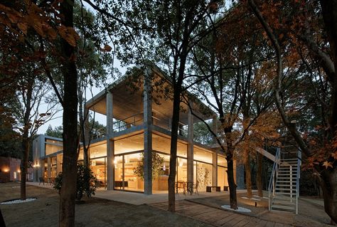 furuya-design-tokyo-classic-forest-clubhouse-designboom-02 Grass Roof, Modern Architecture Design, Eco Architecture, Japanese House, Light Architecture, Country Club, Club House, Habitat, Modern Architecture