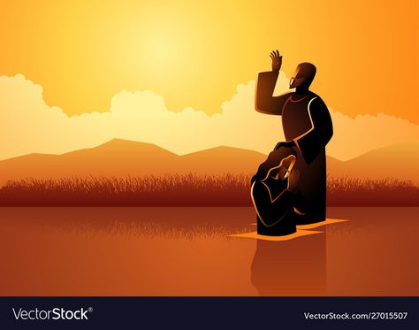 Jesus Baptised, John Baptist, Illustration Series, John The Baptist, Single Image, Faith Quotes, Adobe Illustrator, Vector Images, Vector Free