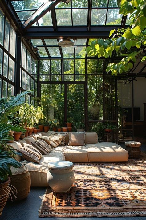 Contemporary Greenhouses, Sunroom Patio, Modern Greenhouses, Greenhouse Interiors, Greenhouse Ideas, Sunroom Designs, Greenhouses, Modern Exterior, Dream House Decor