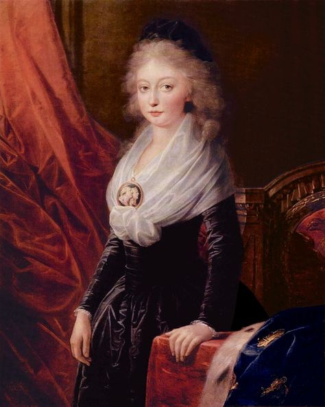 1796 Marie Thérèse de Bourbon by Heinrich Friedrich Füger (Hermitage) | Grand Ladies | gogm French Royalty, Maria Theresa, French History, Charlotte North Carolina, French Revolution, European History, Louis Xvi, Marie Antoinette, Versailles