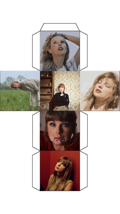 Taylor Swift Cube Template, Taylor Swift Paper Craft, Taylor Swift Cutout, Paper Taylor Swift, Cardboard Cutouts Diy, Picture Cube, Cube Template, Taylor Swift Drawing, Paper Cube