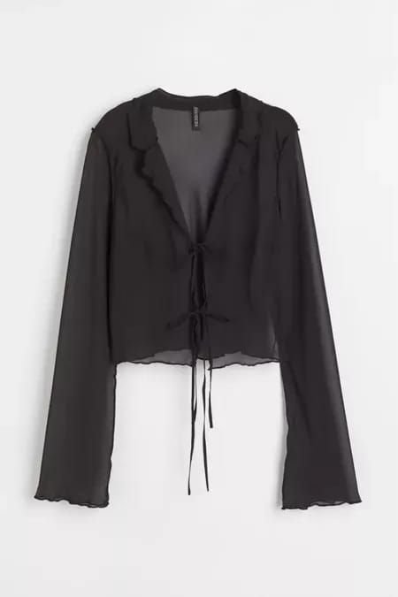 Black Blouse Outfit, Black Chiffon Blouse, Short Blouse, Chiffon Tops Blouses, Chiffon Blouses, Chiffon Tank Tops, Short Blouses, Tie Blouse, Blouse Outfit