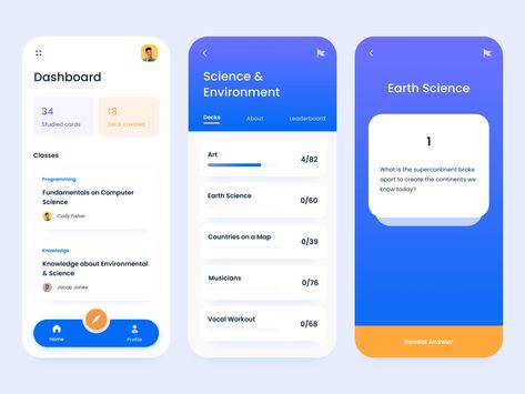 BrainScape - Flashcards Maker App by Spikey Sanju for F22 Labs on Dribbble Flashcard Design, Flash Card App, Flashcard App, Card Ui, Language Apps, Mobile Ui Design, Flash Card, English Learning, Mobile App Design