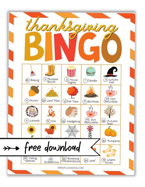 Free Thanksgiving Bingo Printable, Fall Bingo For Kids Free Printable, Thanksgiving Family Games Free Printable, Thanksgiving Bingo Printable Free, Thanksgiving Day Games, Bingo Printable Free, Thanksgiving Family Games, Season Activity, Free Printable Thanksgiving