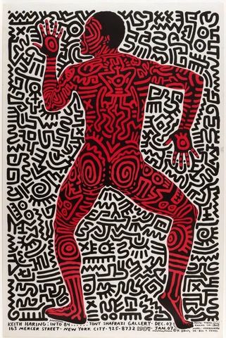 Pop Art Keith Haring Poster, Keith Haring Art, Haring Art, Art Investment, Vintage Advertising Posters, Keith Haring, Advertising Poster, Exhibition Poster, City Art