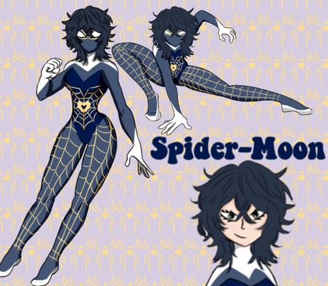 Moon Spidersona, Fem Spidersona, Spidersona Oc Girl, Spiderman Into The Spiderverse Oc, Spidersona Art Oc, Spidersona Oc Ideas, Spidersona Girl, Female Spiderman Oc, Spiderman Oc Suit Female