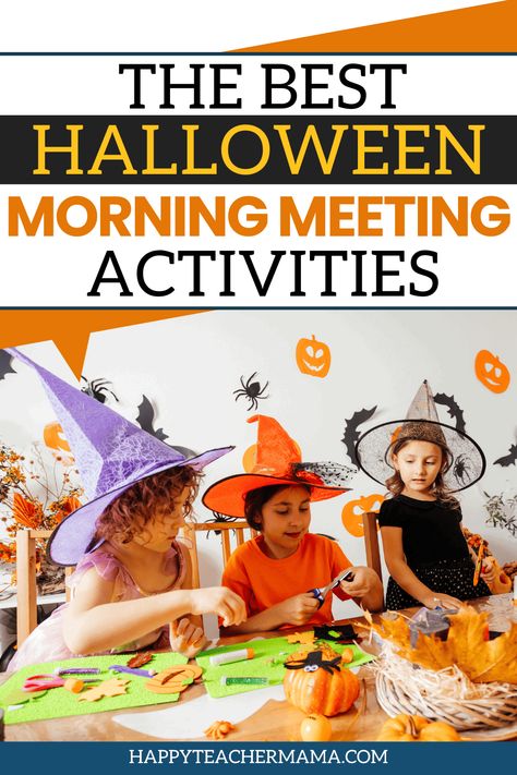 Halloween Morning Meeting Activities, Morning Meeting Share Ideas, Halloween Morning Meeting, October Math Activities, Morning Meeting Questions, Morning Meeting Greetings, Halloween Morning, Meeting Games, October Math