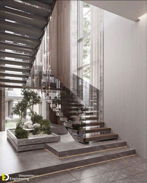 Discover the Ultimate Under Stair Garden Makeover Ideas Luxury Stairs, تحت الدرج, Staircase Interior Design, Modern Stair Railing, Luxury Staircase, Staircase Design Modern, Stairs Design Interior, Stairs In Living Room, Stairway Design