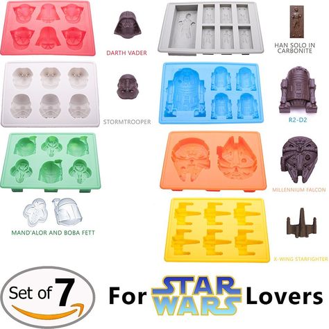 These silicone Star Wars soap molds are absolutely perfect for both cold process and melt and pour soap. Silicone Ice Molds, Silicone Ice Trays, Ice Trays, Star Wars Cake, Star Wars Diy, Dark Vador, Star Wars Birthday Party, Formy Silikonowe, Silicone Ice Cube Tray