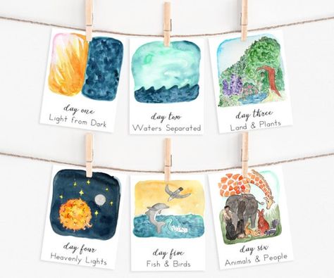 Homeschool Morning Basket, 7 Days Of Creation, Creation Of The World, Morning Basket, Bible Study Gifts, Days Of Creation, Family Devotions, Easter Story, Creation Story