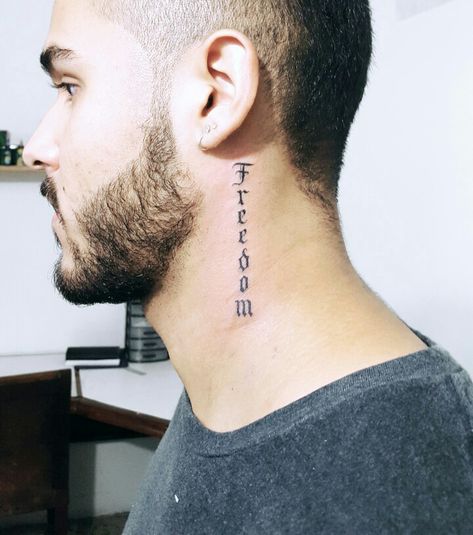 Tattoo Freedom, Freedom Tattoo, Freedom Tattoos, Different Tattoos, Tattoo Script, Neck Tattoo, Tattoo Quotes, Tattoo Ideas, Cross Necklace