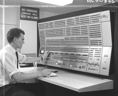 The IBM 360 Model 75 computer at the Rutherford Laboratory, 1967 Peter F. Drucker, “The Manager and the Moron,” McKinsey Quarterly, December 1967 One of the most potentially earthshakin… Bell Labs, Computer Music, Computer History, Old Technology, Information Age, Massachusetts Institute Of Technology, Control Panels, Old Computers, Programming Languages