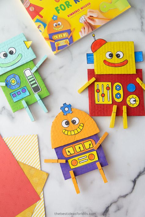 Cardboard Robots Diy Robot Projects Easy, Batman Coloring, Cardboard Robot, Maker Studio, Robot Craft, Different Nuts, Batman Coloring Pages, Kids Craft Room, Toddler Playroom