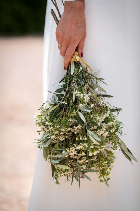 Wedding Bouquets August, Mediterranean Wedding Bouquet, Spanish Moss Bouquet, Mediterranean Bouquet, Italian Bouquet, Olive Theme Wedding, Olive Decor, Olive Green Weddings, Fern Wedding