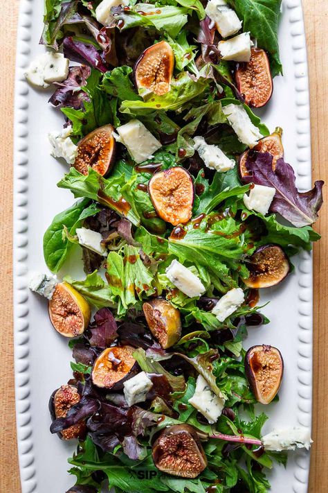 Roasted Fig Salad Fig Salad Recipes, Sip And Feast, Gorgonzola Salad, Roasted Figs, Fig Salad, Beet Salad Recipes, Make Ahead Salads, Beautiful Salad, Fig Recipes