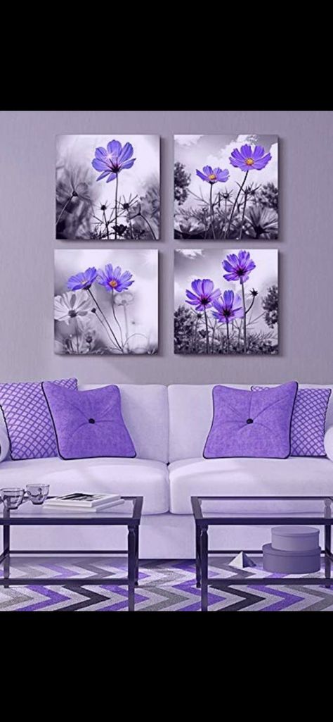 Lavender Living Rooms, Purple Wall Decor, Bedroom Purple, Purple Home Decor, Canvas Wall Art Living Room, Purple Wall Art, Lashes Mascara, Purple Decor, Eyeshadow Eyeliner