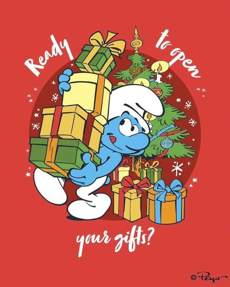 Smurfs Christmas, Smurf Christmas, Garfield Cat, Childhood Characters, Small Business Packaging Ideas, Muslim Family, Clipart Christmas, Small Business Packaging, Print Ideas