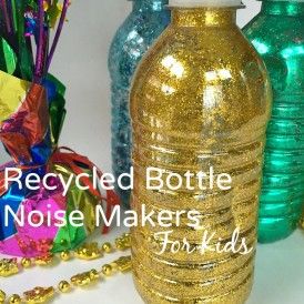 Make New Years Eve Noise Makers out of recycled water bottles for the kids or the adults at your party! Easy to make! - KidFriendlyThingsToDo.com Purim Activities, Homecoming Football, New Year's Eve Crafts, Kids New Years Eve, Craft Recipes, Recycled Water Bottles, Noise Maker, Diy Confetti, Recycled Bottle