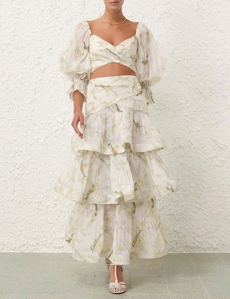 Tiered Skirt Outfit, Wedding Evening Dresses, Skirt Top Set, One Piece Clothing, Feminine Outfits, Welcome Party, Skirts Midi High Waisted, Resort Dresses, Travel Clothes