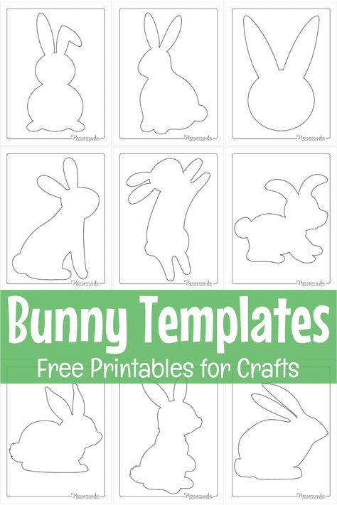 Free Printable Bunny Templates for Spring & Easter Crafts Easter Bunny Template, Free Applique Patterns, Easter Applique, Bunny Templates, Easter Templates, Bunny Images, Bunny Quilt, Bunny Amigurumi, Easter Craft Decorations