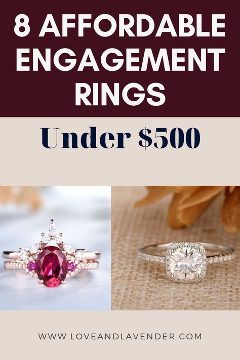 Shopping online for affordable engagement rings can tempt any soon-to-be fiance on a budget to throw up their hands and head to the nearest candy store for a ring pop. You do not have to sacrifice quality to find a fantastic, affordable engagement ring that she’ll adore. Here are 8 Affordable Engagement Rings Under $500! Don't miss out. #rings #engagementrings #cheaprings #engagement Cheap Proposal Rings, Low Cost Engagement Rings, Affordable Engagement Rings Under 500, Wedding Rings Affordable, Cheap Engagement Rings Under 100, Costco Engagement Rings On Hand, Cheap Tarnish-resistant Engagement Rings, Nickel-free Pink Rings For Weddings, How To Spend Your 15000 Wedding Budget