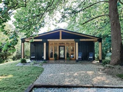 Shipping Container Cabins in Hocking Hills - Hocking Hills Cottages and Cabins Unique Cabin, Ivy Cottage, Hocking Hills State Park, Shipping Container Cabin, Shipping Container Home Designs, Container Cabin, White Shiplap Wall, Hocking Hills, White Shiplap