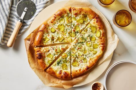 Pickle Pizza: Make the State Fair Favorite at Home Pickle Pizza Recipe, Pickle Pizza, Pizza Cups, Protein Nutrition, Homemade Pizza Dough, Homemade Ranch, Pickle Juice, Pizza Restaurant, How To Make Pizza