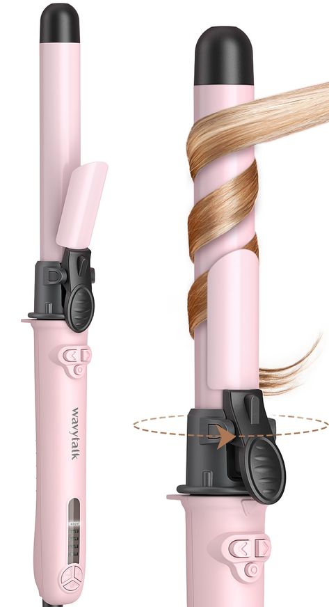 PRICES MAY VARY. Save time - Wavytalk 1 inch rotating curling iron swiftly crafts enduring beachy waves. Activate the auto-rotation feature by pressing the arrow button, enhancing the effectiveness of hair styling on both sides flawlessly. Secure each lock elegantly with the hair clips and adjust the rotation direction seamlessly using the arrow button. Merely pause for 3-4 seconds, and indulge in the embrace of captivating beachy waves. Effortless - no need for extensive curling skills, as auto Self Curling Iron, 3 Wave Curling Iron, Curling Irons, Best Curling Iron For Waves, Best Curling Iron, Best Size Curling Iron For Waves, The Beachwaver Curling Iron, Hair Stuff, Curling Hair