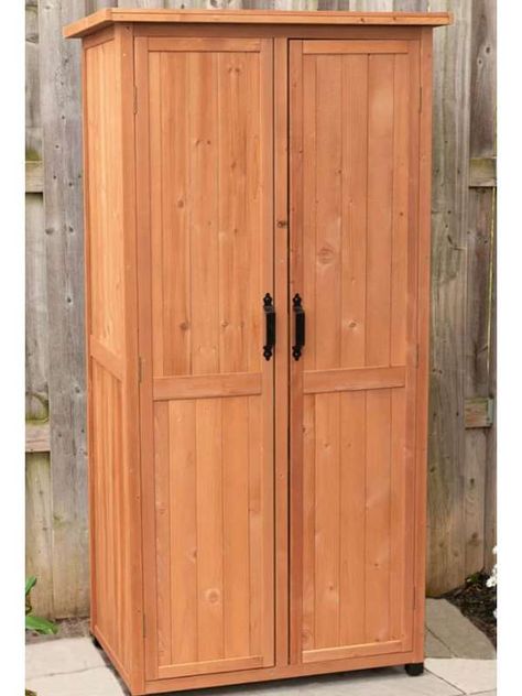 Garden Cabinet With Shelves Outdoor Cabinet Ideas, Outdoor Pantry, Outdoor Patio Storage Ideas, Outdoor Cabinets Patio, Patio Storage Cabinet, Outdoor Patio Storage Cabinet, Outdoor Deck Storage Cabinet, Outdoor Storage Unit Attached To House, Outdoor Deck Wooden Cabinet