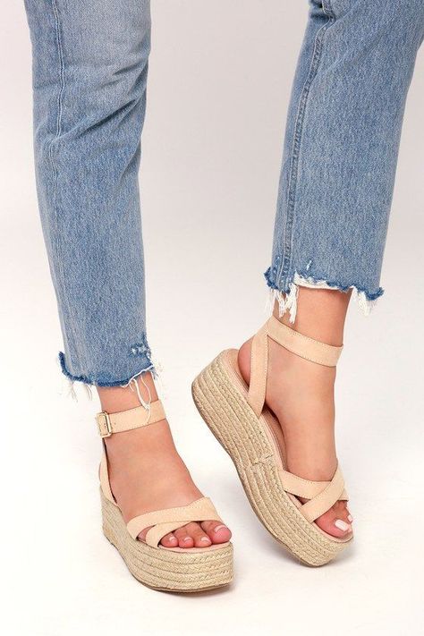 COBI NUDE ESPADRILLE PLATFORM SANDALS Nude Espadrilles, Heel Sandals Outfit, Sandals Outfit, Espadrilles Platform, Platform Sandals Heels, Platform High Heels, Fashion Heels, Women Sandals, Rip Curl