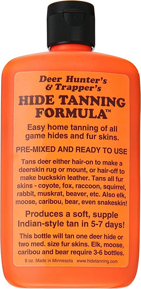 Amazon.com : Hide and Deer Fur Tanning, 8 Ounces : Self Tanning Products : Beauty & Personal Care Tanning Deer Hide, Taxidermy Diy, Hide Tanning, Tanning Hides, Diy Leather Working, How To Tan, Deer Hunting Tips, Deer Hide, Emergency Preparation