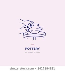 Handcraft Logo Design, Pottery Illustration Drawings, Pottery Branding Design, Pottery Clipart, Pottery Logo Design Ideas, Pottery Tattoo Ideas, Ceramic Logo Design, Pottery Logos, Pottery Icon