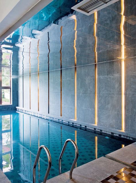 Indoor Swimming Pool Design, Indoor Pool Design, Spa Interior Design, Piscina Interior, Spa Lighting, Indoor Pools, Indoor Swimming Pool, Swimming Pool Tiles, Spa Interior