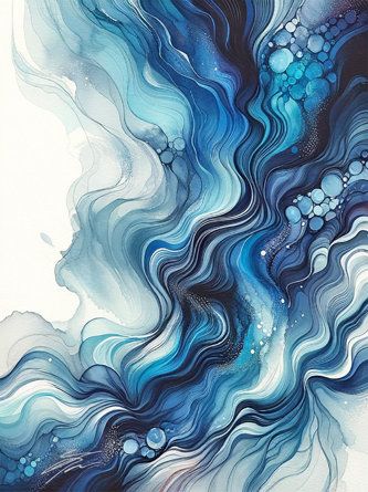 Wrought Studio Ocean's Whisper: Abstract Blue Swirls Resin Artwork on Wrapped Canvas Print | Wayfair Wave Quilt, Water Paintings, Reflection Painting, Acrylic Art Projects, Resin Artwork, Abstract Landscapes, Flower Canvas, Water Painting, Detail Art